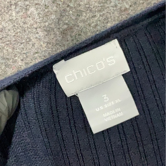 Chico's Navy Ribbed Knit Sweater - Picture 6 of 7